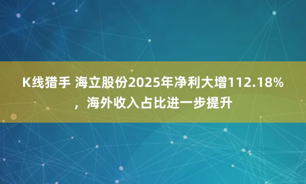 K线猎手 海立股份2025年净利大增112.18%，海外收入占比进一步提升